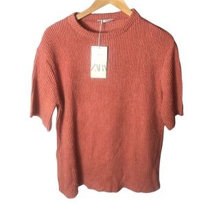 Zara Knit Short Sleeve Sweater NWT